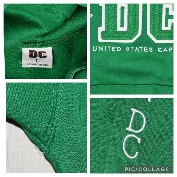 Vintage Washington DC United States Capital Spellout Embroidered Hoodie - Picture 4 of 4